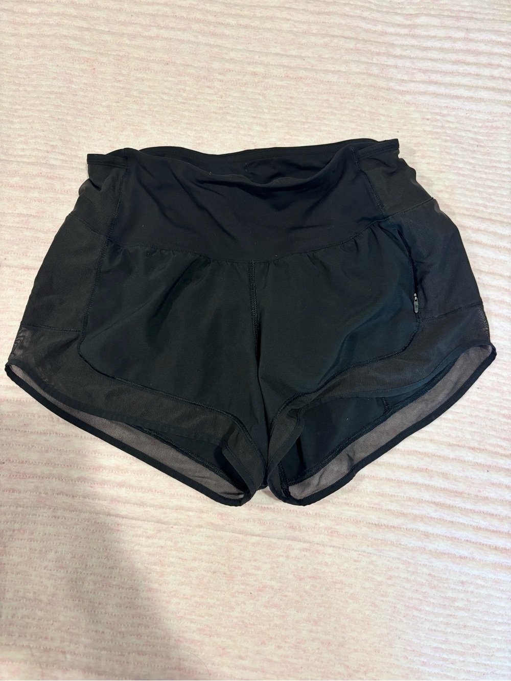 lululemon athletica Black Mesh-Trim Athletic Shorts